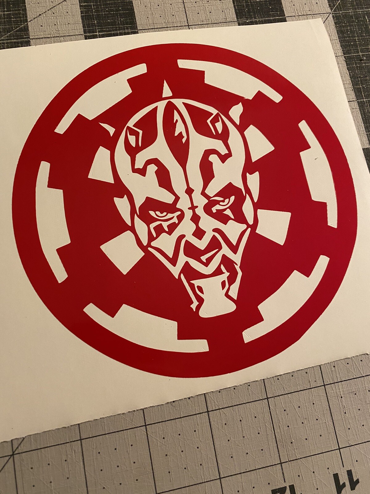 Vinyl Decal for Window – Darth Maul w/ Empire Logo (Star Wars)