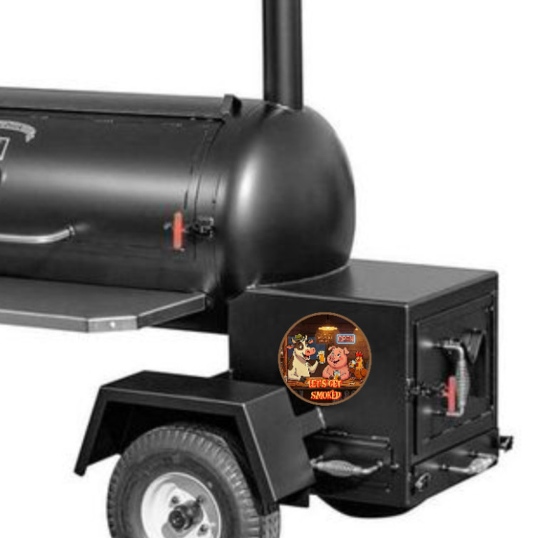 BBQ (Let’s Get Smoked) – 4″ Handmade Vinyl Decal Vehicle Cooler Grill Laptop 26