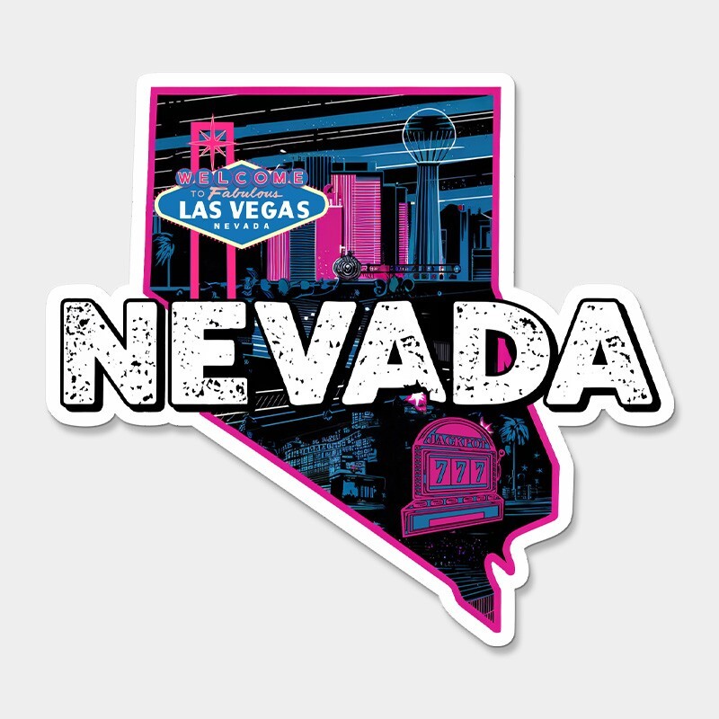 Nevada State Printed Sticker Vinyl Decal USA NV United States Car Window