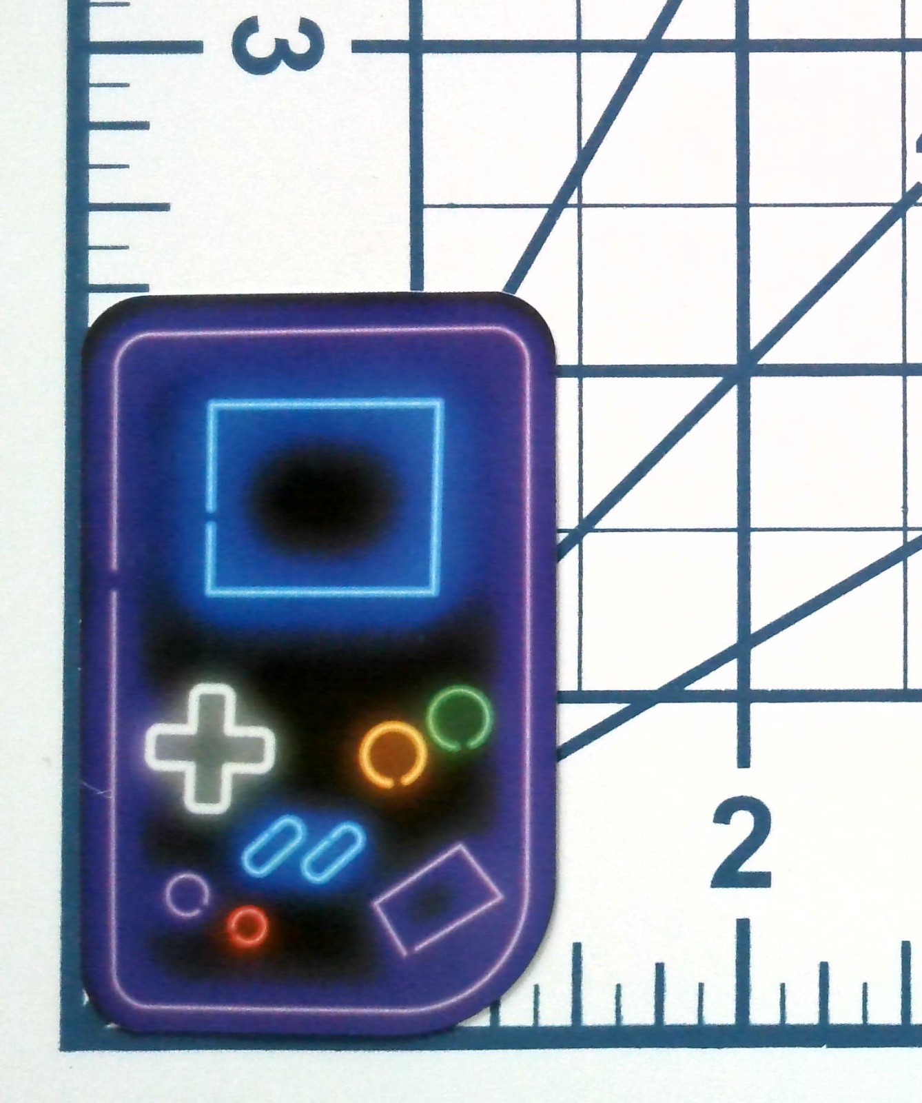 Neon Handheld Gaming Console Vinyl Sticker Retro Gamer Decal Glow Aesthetic