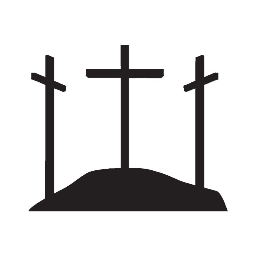 Hill Three Crosses – Vinyl Decal Sticker – Multiple Color & Sizes – ebn809