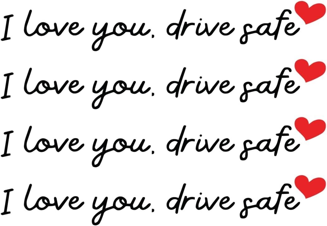 I Love You Red Heart 0.67″ x 4.3″ Sticker Vinyl Decal 4-Pack