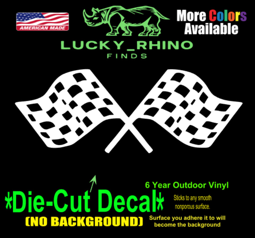 Checkered Race Flags Crossed Car Window Vinyl Decal Bumper sticker
