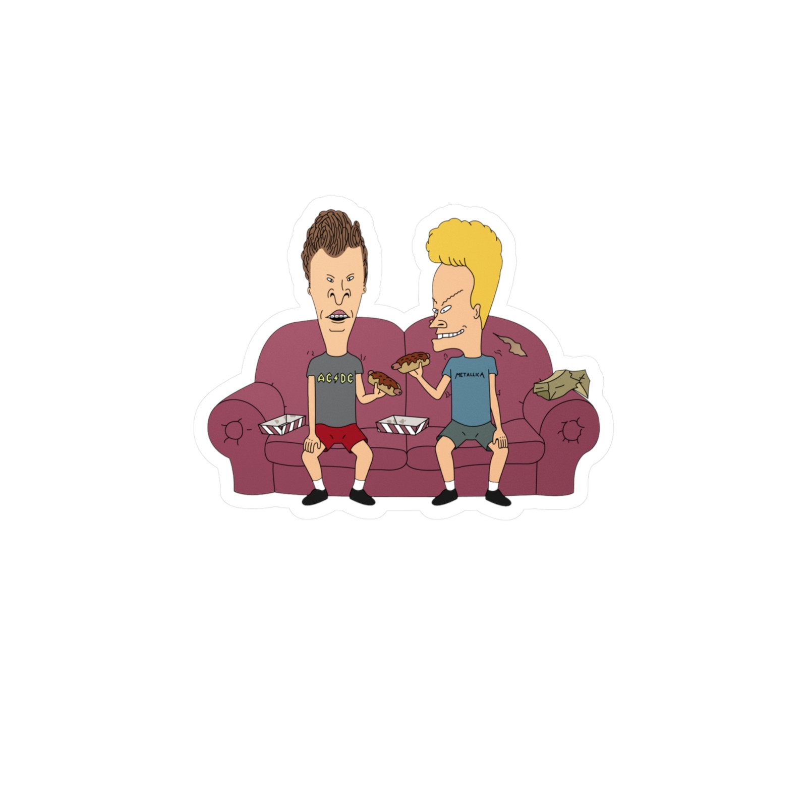 Beavis and Butt-Head Kiss-Cut Vinyl Decals, Fun Stickers for Home Decor