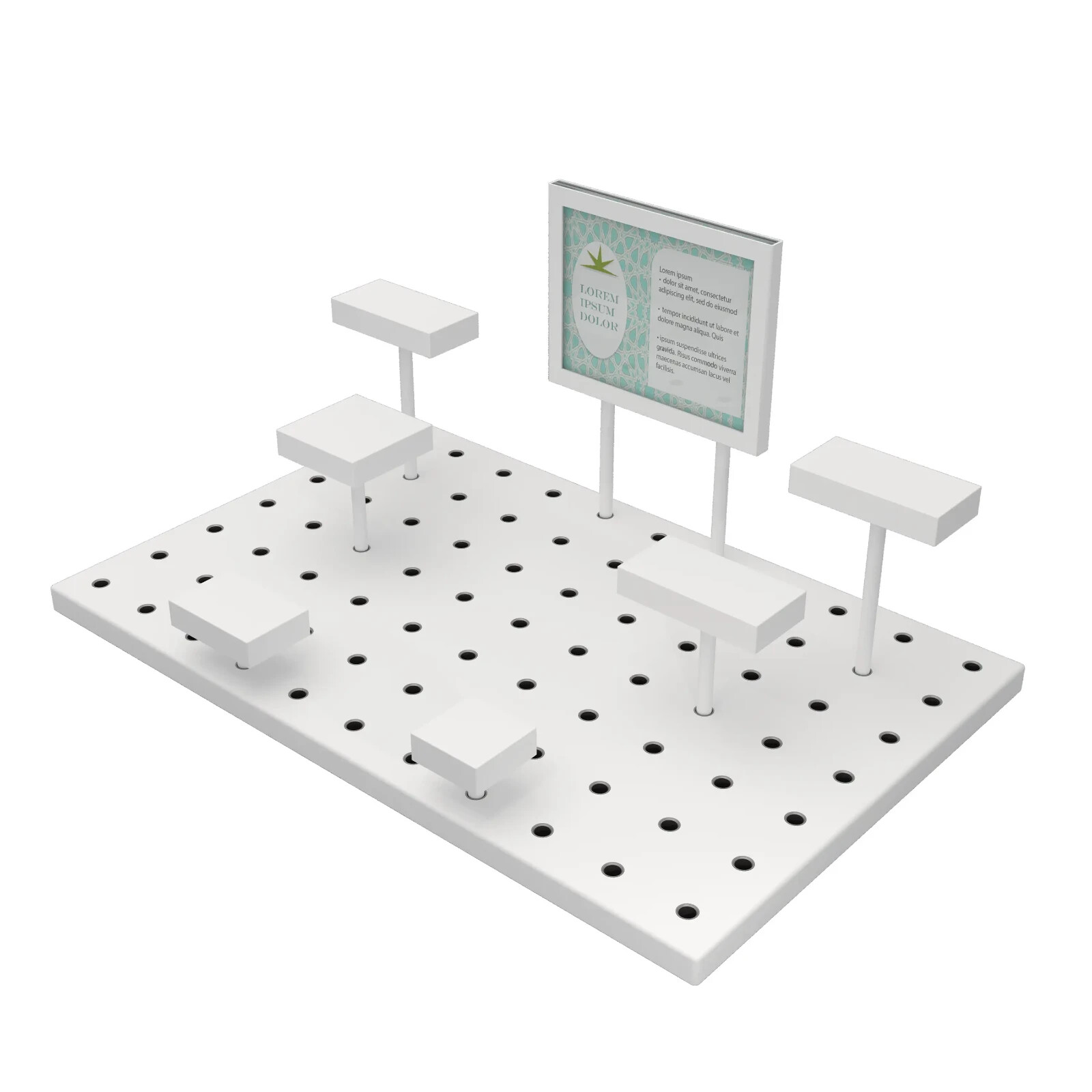 Modular Multi-Level Display Riser Kits Large High Gloss White ZNKIT2GW