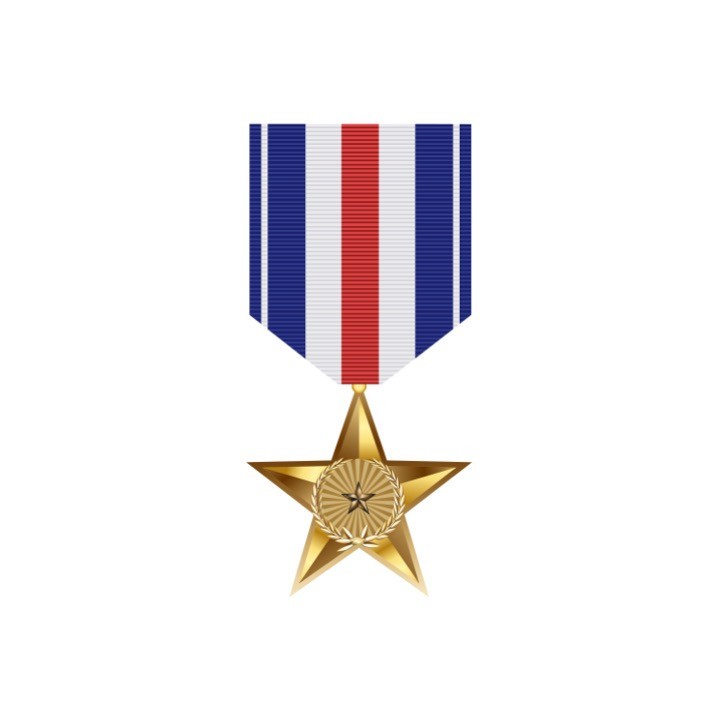 Silver Star Medal Decal: Full Color, Veteran Made | 6-Inch | $2 Shipping