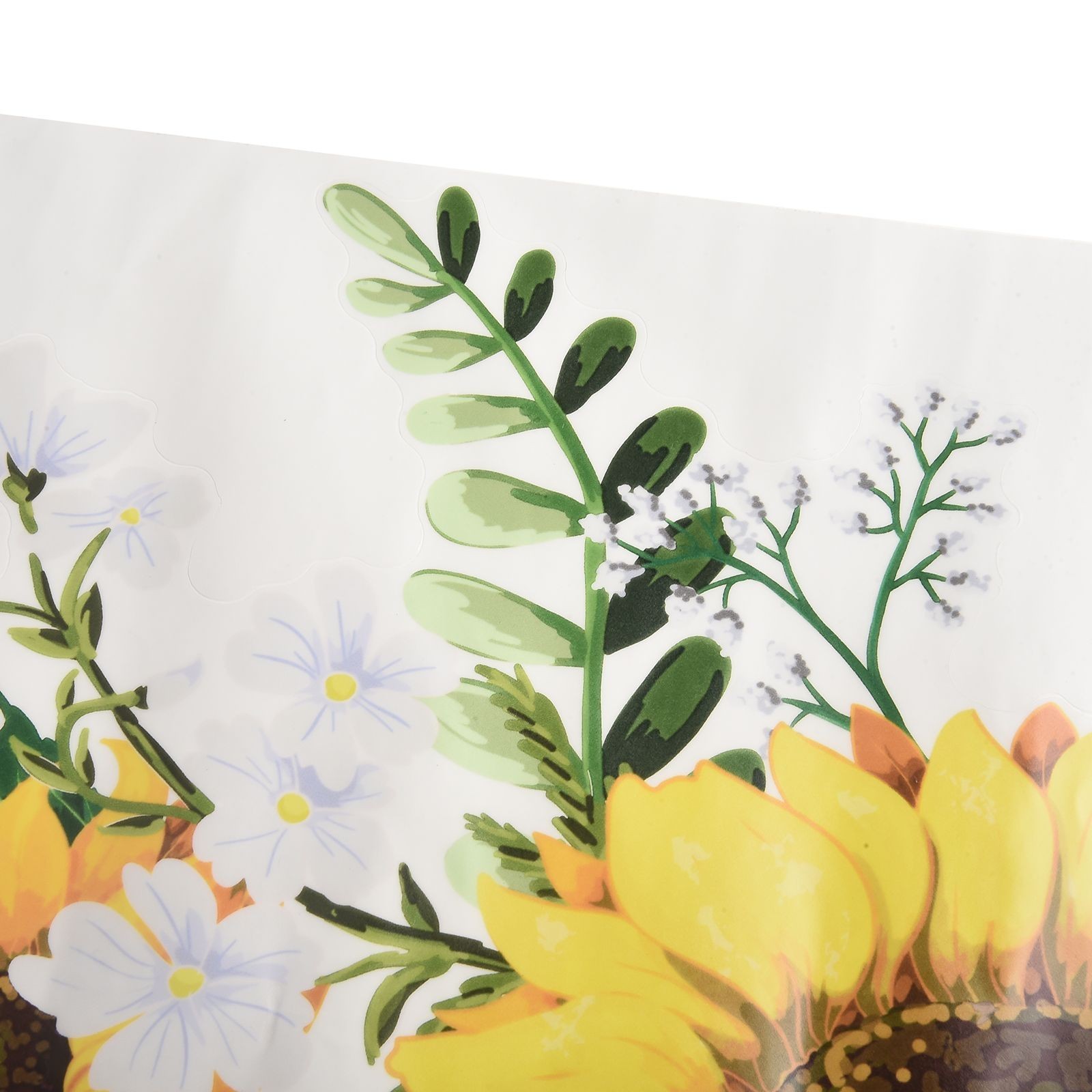 Modern PVC Sunflower Creative Wall Door Sticker Bedroom Living Room Home Decals