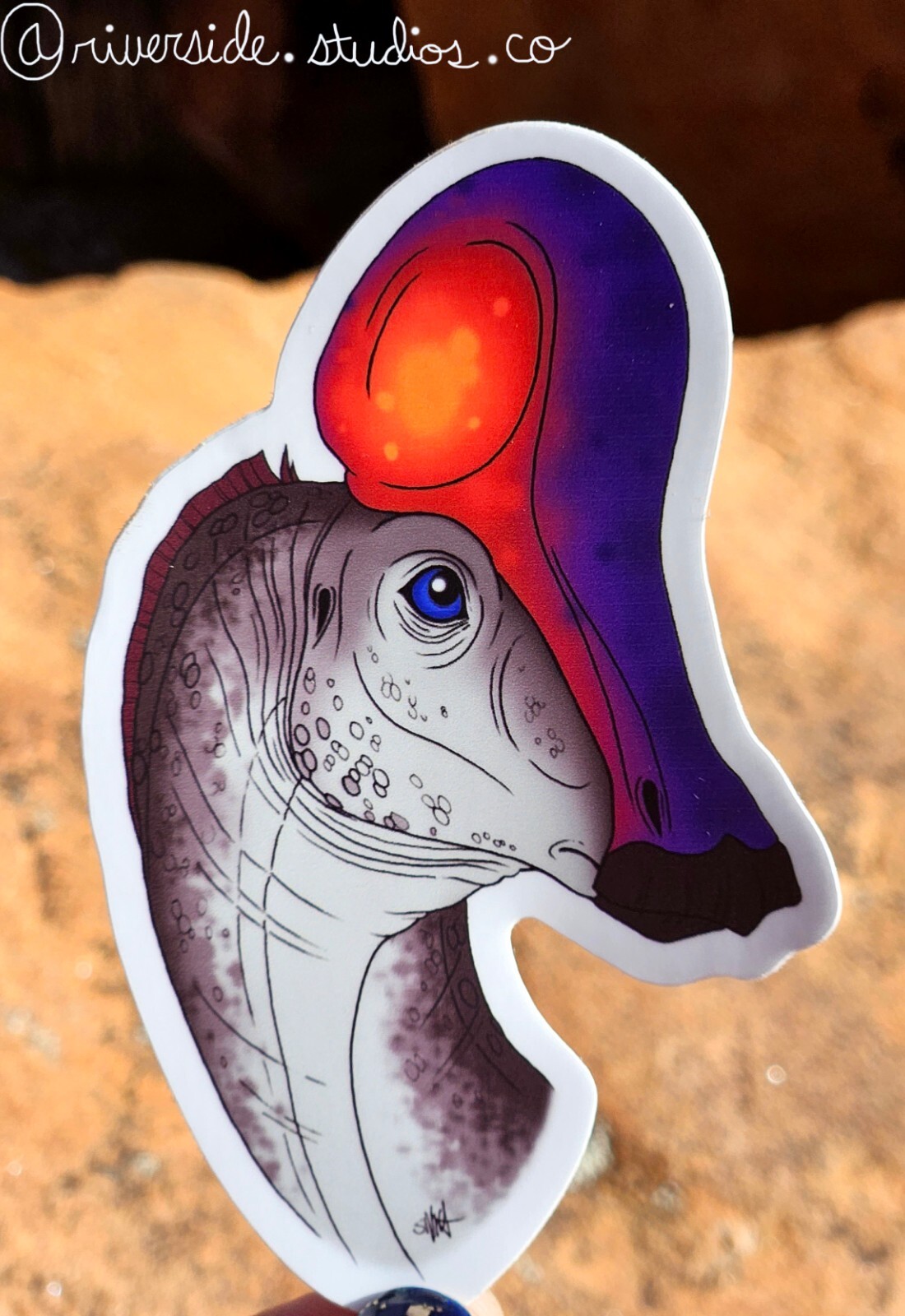Corythosaurus Vinyl Sticker 3″ Original Paleoart Dinosaur Jurassic Park