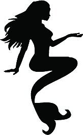 CMI NI740 Mermaid Decal | 5.5-Inches Tall | Premium Quality Black Vinyl Decal