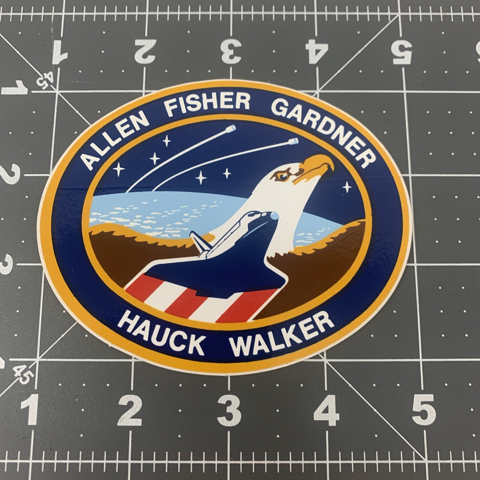 NEW NASA Sticker Decal Oval Space Travel Astronauts Allen Fisher Gardner Hauck