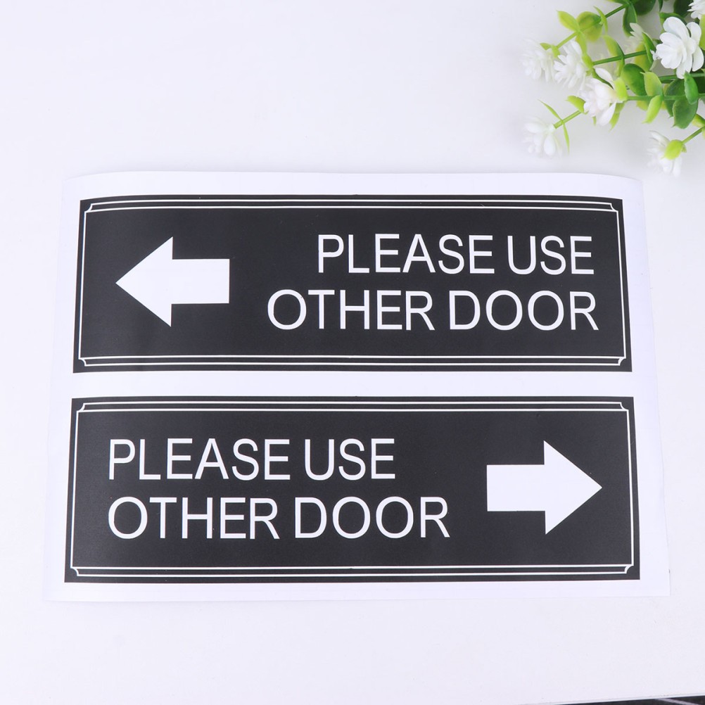 PVC Material 6Pcs Door Decor Please Use Other Door Sign Stickers for Indoor Use