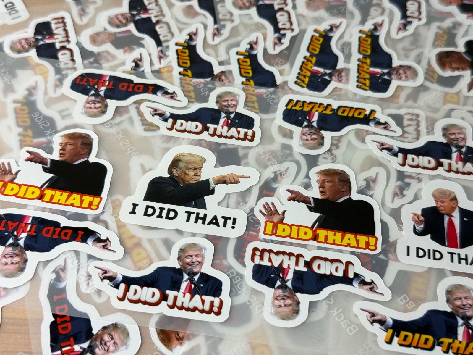 Trump “I DID THAT” Stickers 50pcs Mixed Political Vinyl Decals for Gas Pump 1″