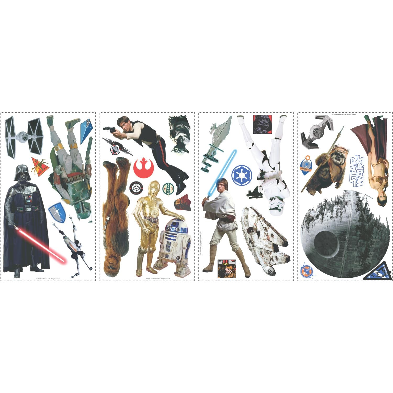 Star Wars Classic Peel and Stick Wall Decals, Mutli Color