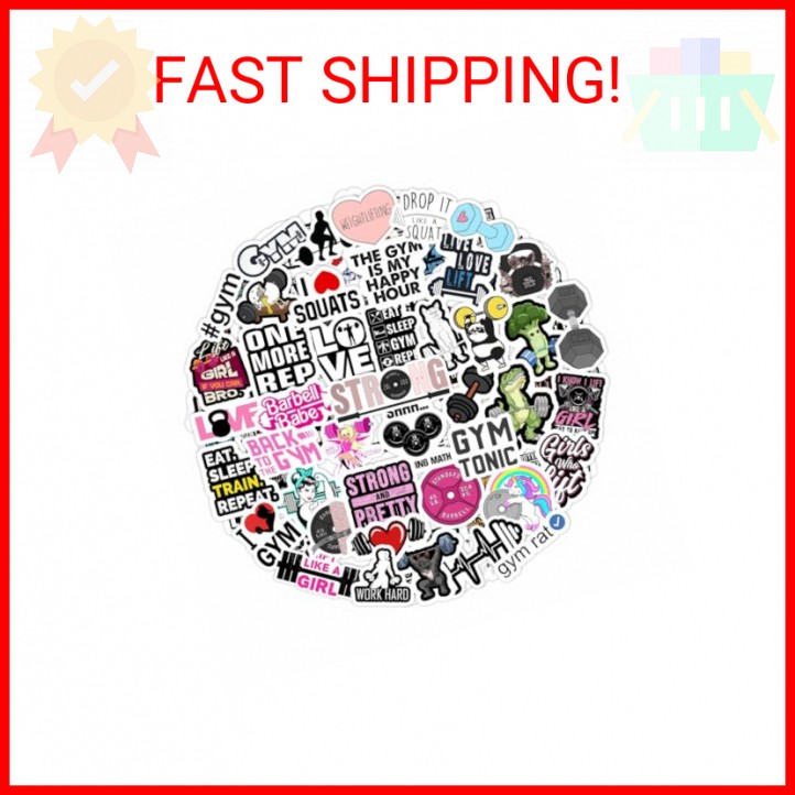 BulbaCraft 100Pcs Gym, Workout and Weightlifting Stickers for Water Bottle & Lap