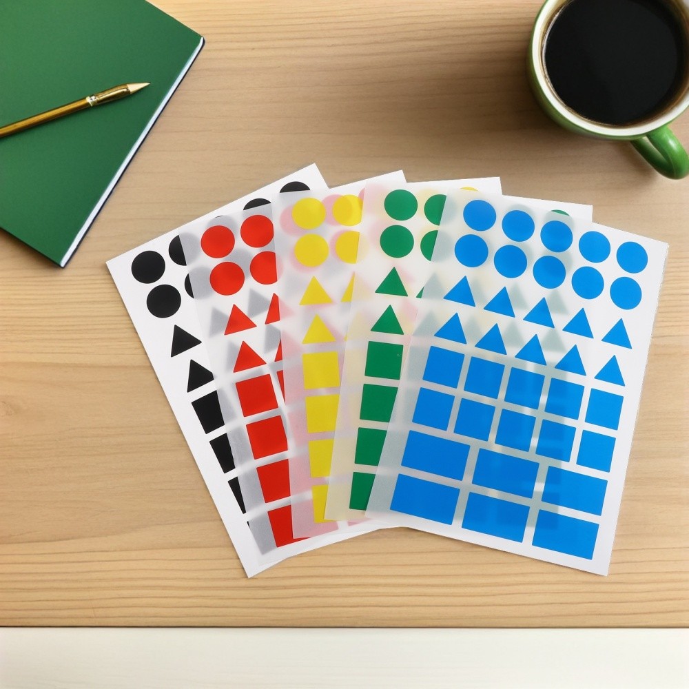 50 Sheets Color Coded Stickers Color-coded Box Coding Labels Dots Fancy Shape