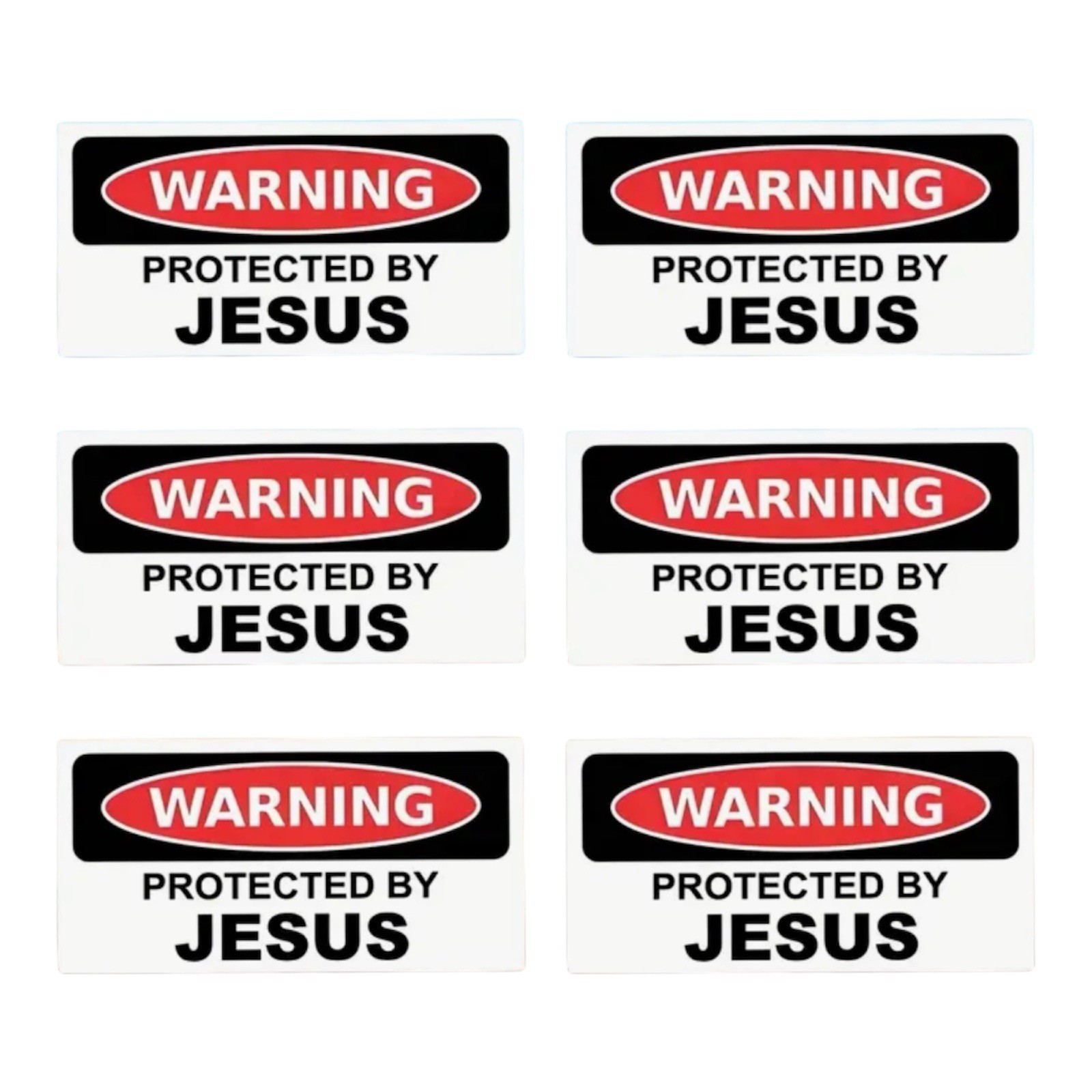 3 PACK WARNING PROTECTED BY JESUS 2.75” WATERPROOF VINYL DECAL STICKER LOT 3PCS