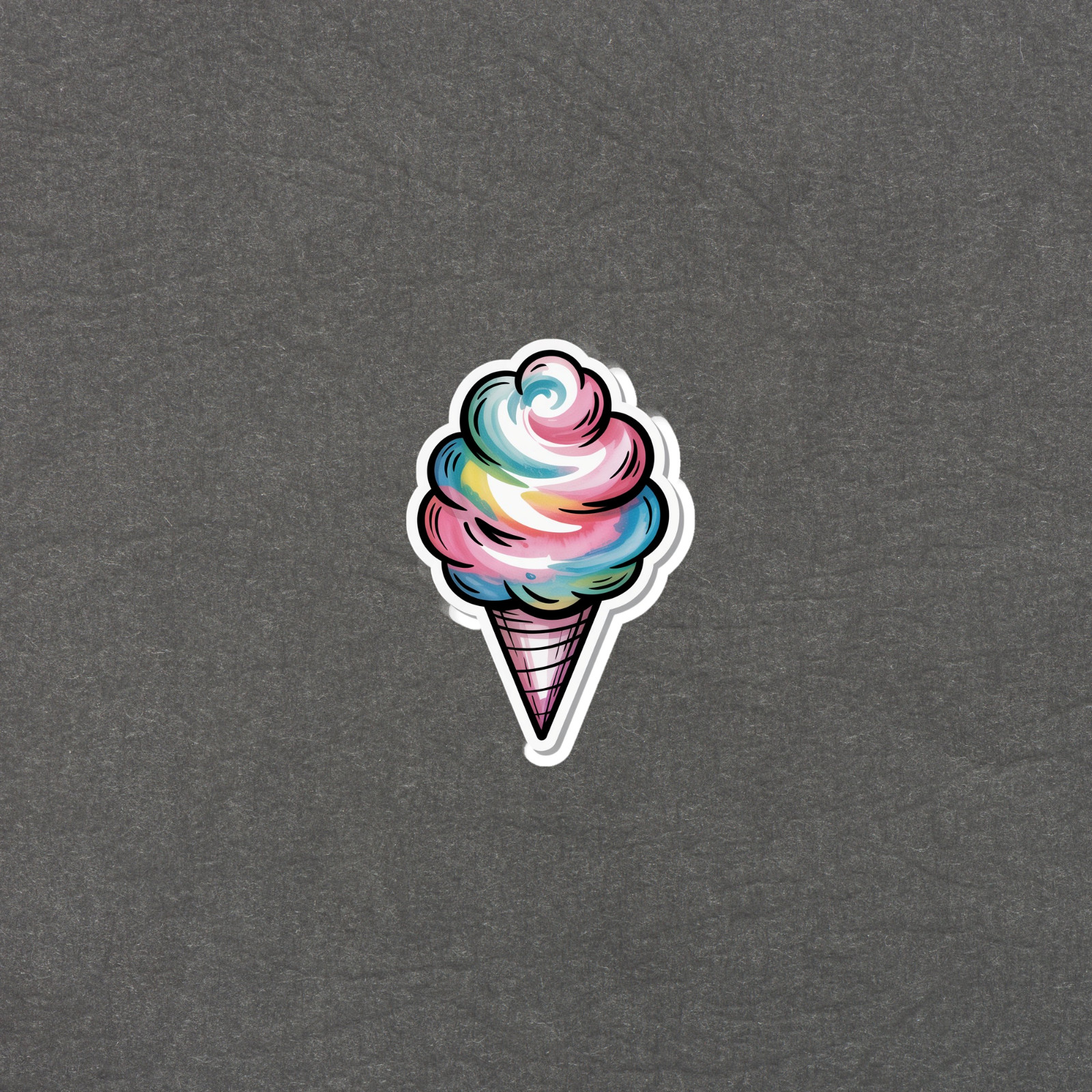 Pastel Rainbow Ice Cream Cone Vinyl Sticker Laptop Decal #6158