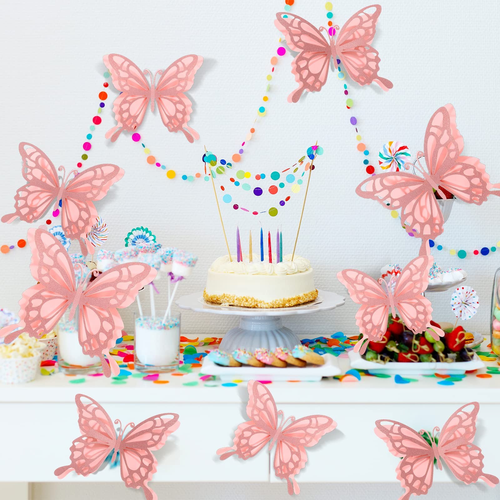 Geyee 12 Pcs 3D Large Butterfly Party Decoration 12 Inch 10 Inch Big Butterfl…