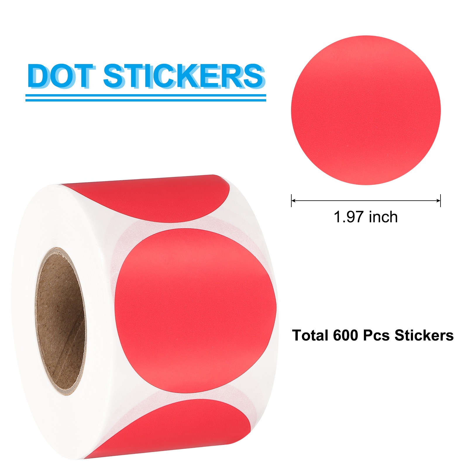 5cm Round Thermal Stickers for Business, Red (600Pcs)