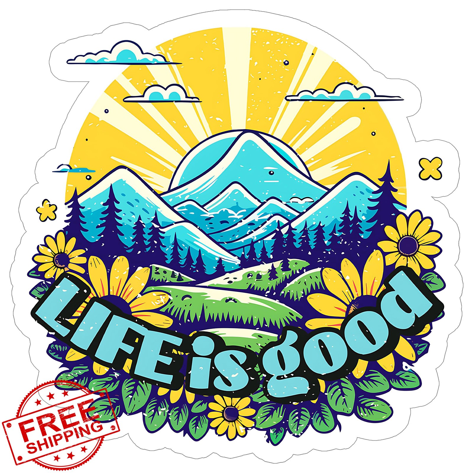 Life is Good Sticker 4″ Positive Motivational Quote Vinyl Decal
