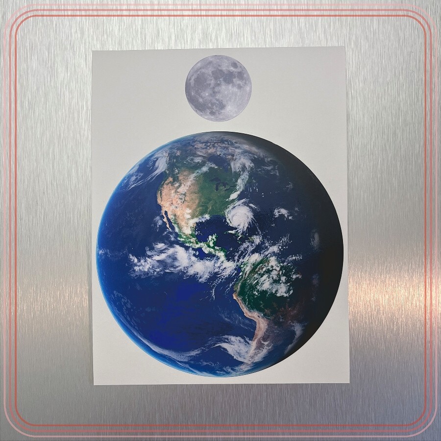 Earth Moon Scale High Quality Laminated Decals 6″ Earth 1.636″ Moon