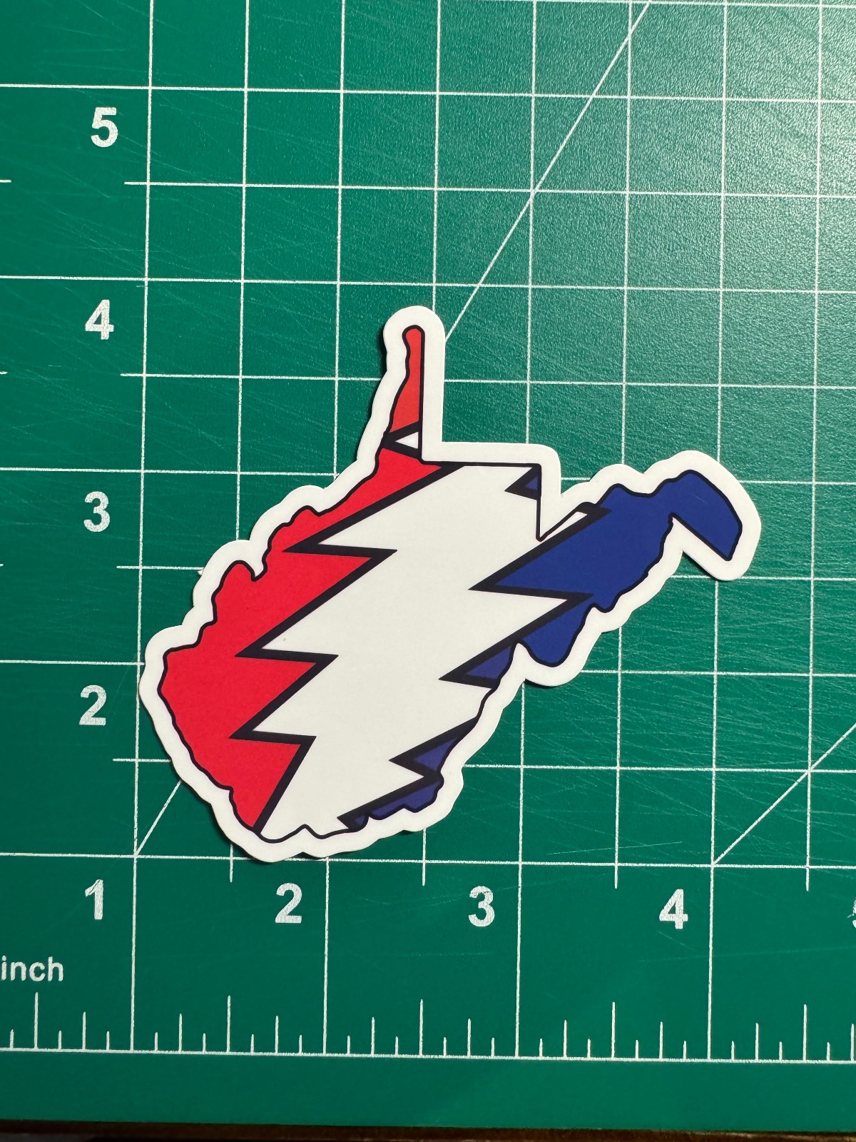 West Virginia Stealie – Grateful Dead – Laminated Vinyl Sticker 3″x3″