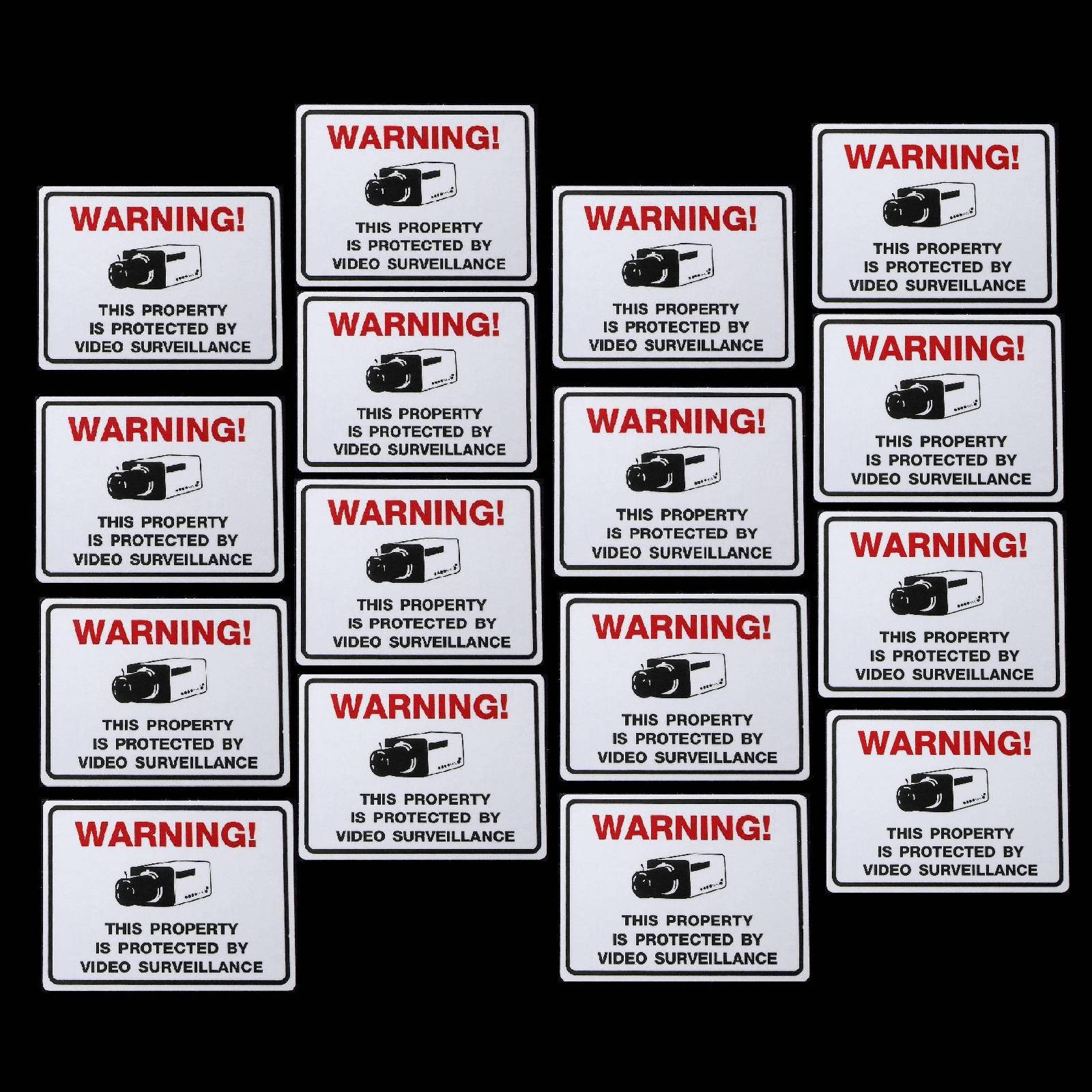 16 HOME STORE SECURITY VIDEO CAMERAS RECORDING WARNING STICKERS