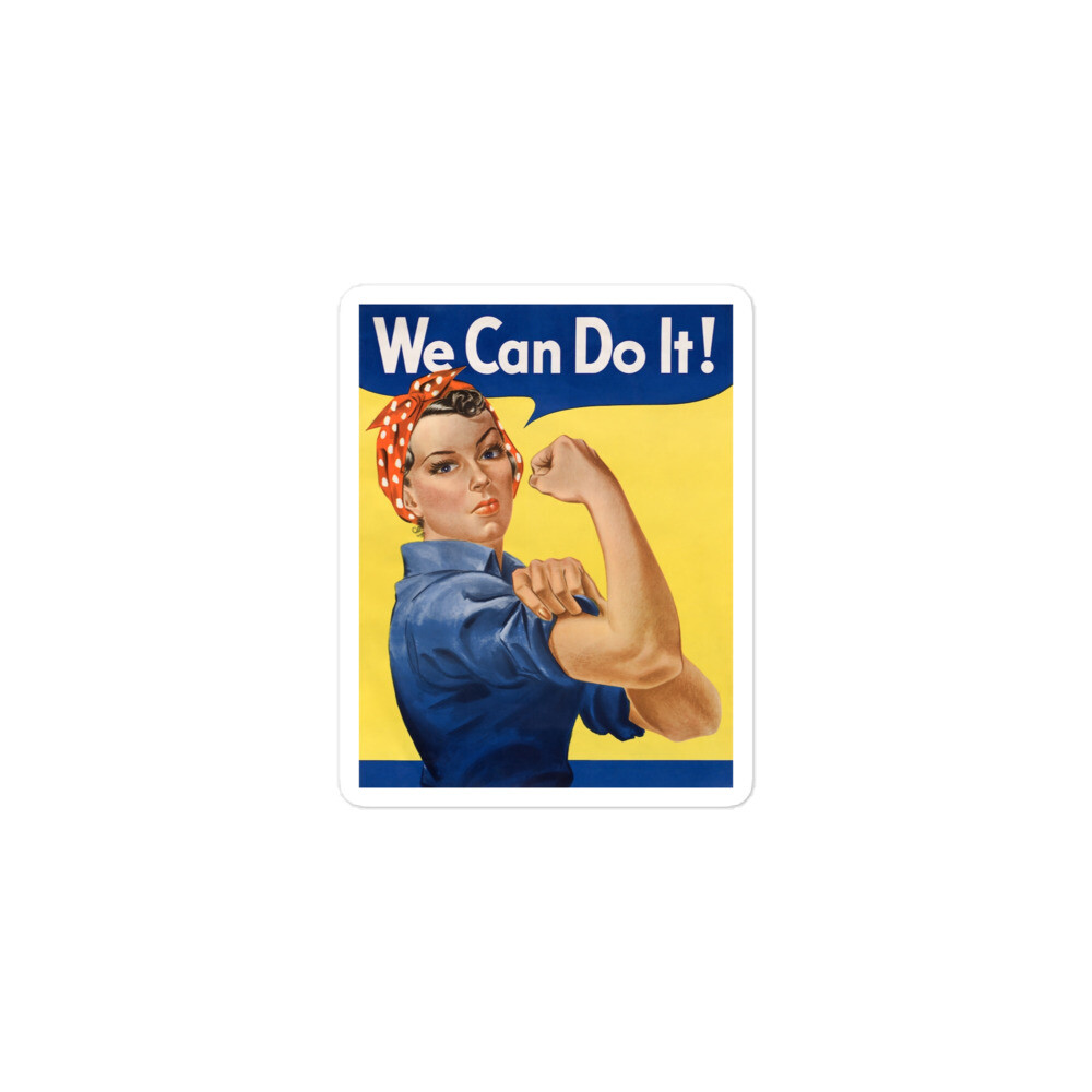 3 Inch “We Can Do It!”, also called “Rosie the Riveter” Bubble-free stickers