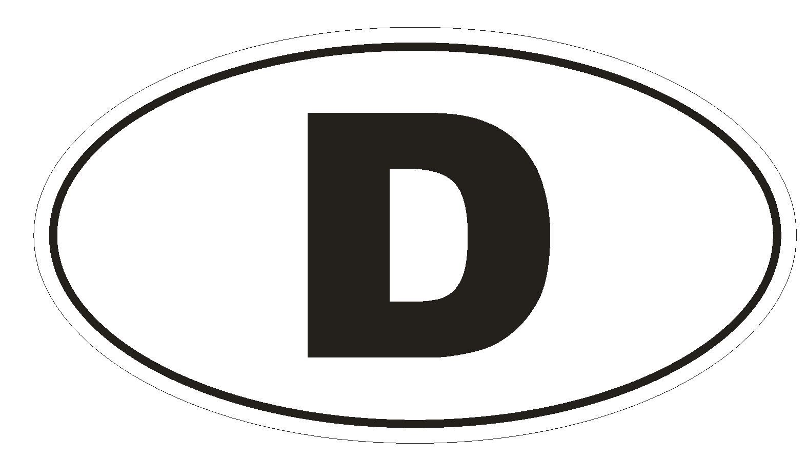 D Germany Country Code Oval Bumper Sticker or Helmet Sticker D888 Euro Oval