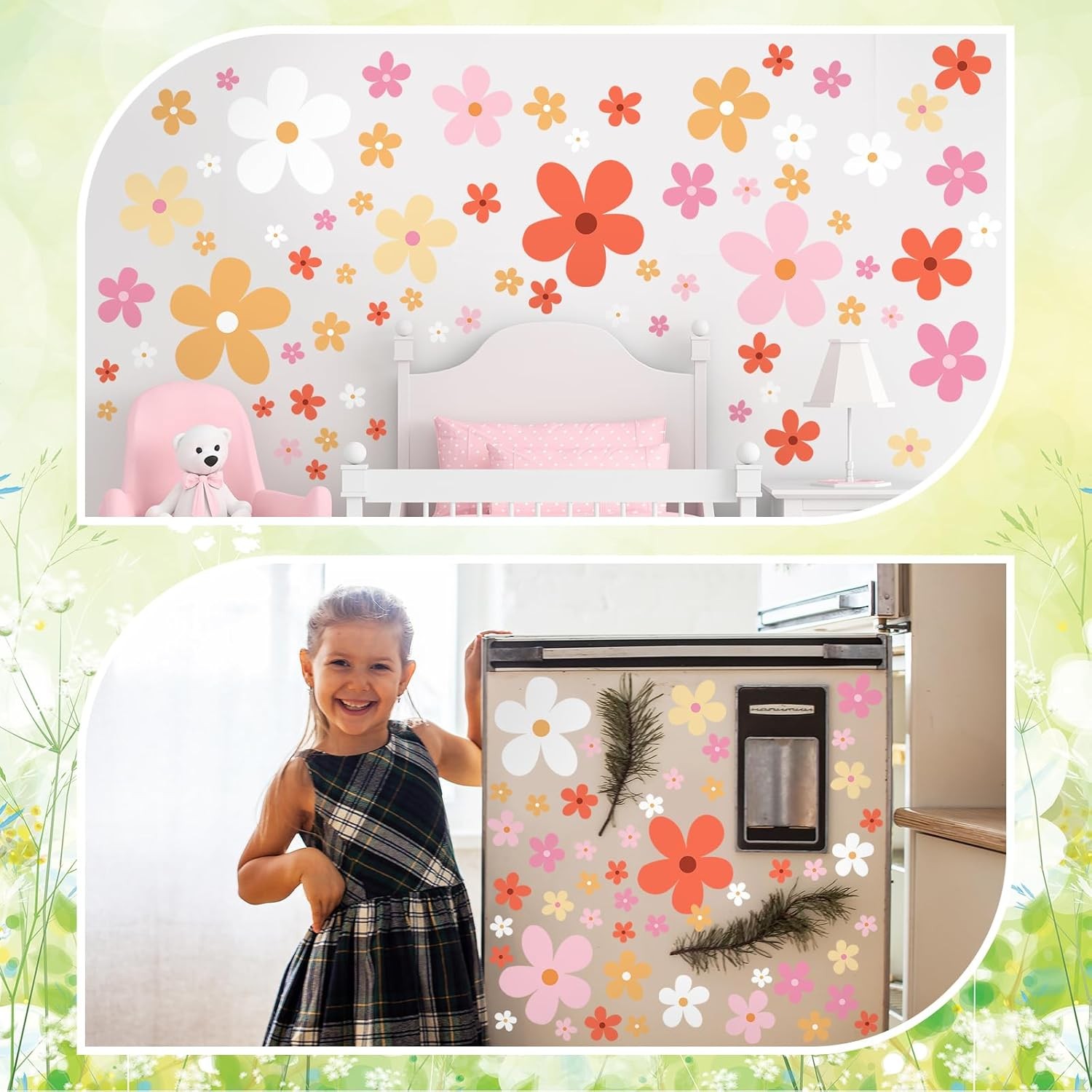12 Sheets Daisy Stickers 147 Pcs Daisy Flower Car Decals Vinyl Self Adhesive Ret