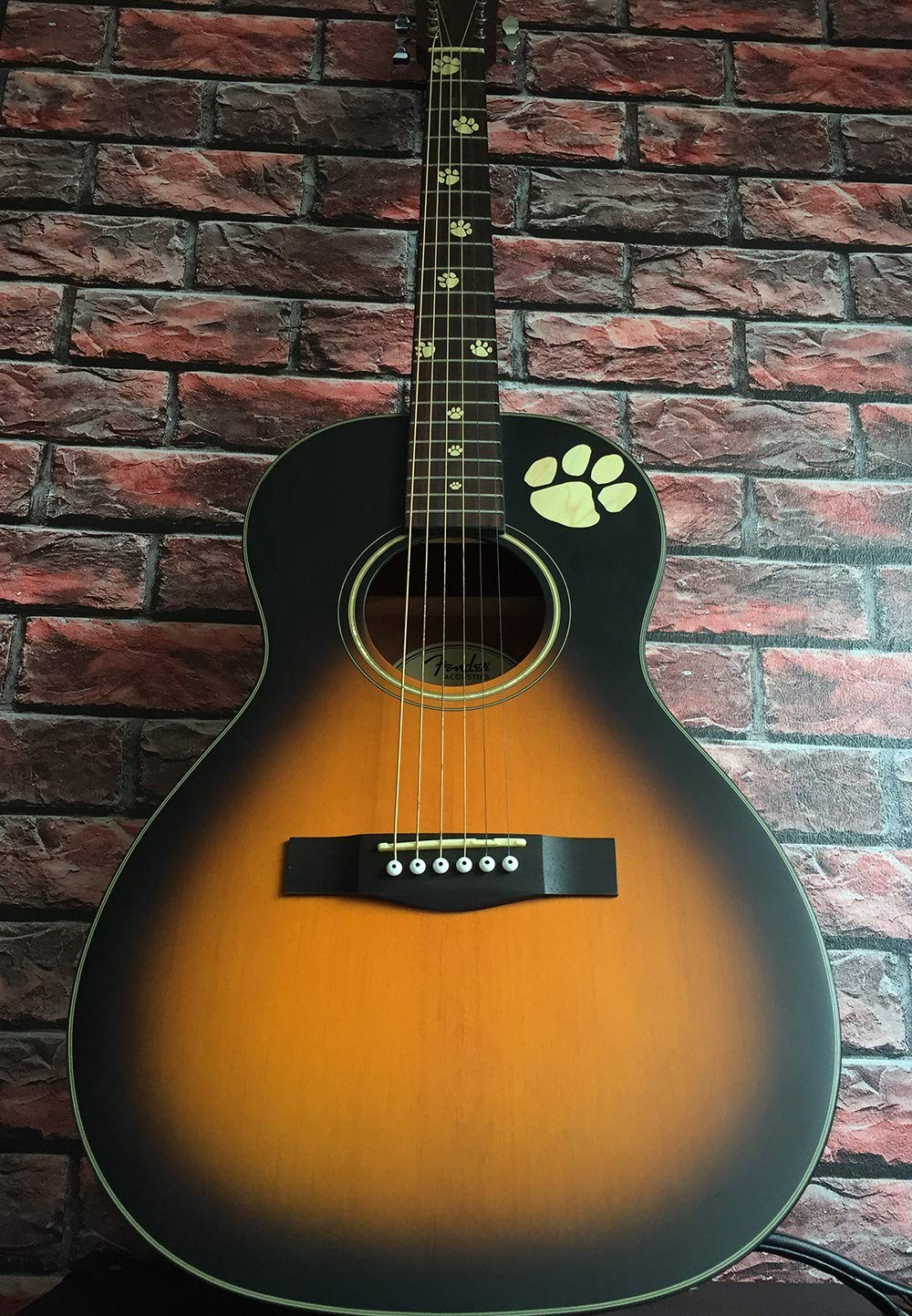 Jacamou Animal Footprint Paw (Wood Grain) Inlay Sticker for Guitar F-306AP-WD