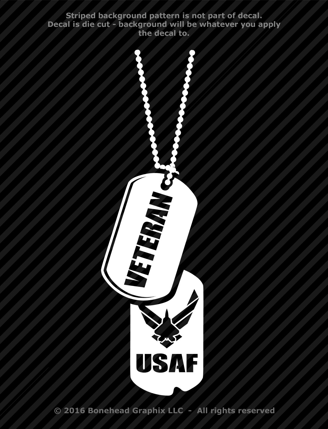 Military Veteran AFV Dog Tags Vinyl Decal Combat Veteran Window Sticker