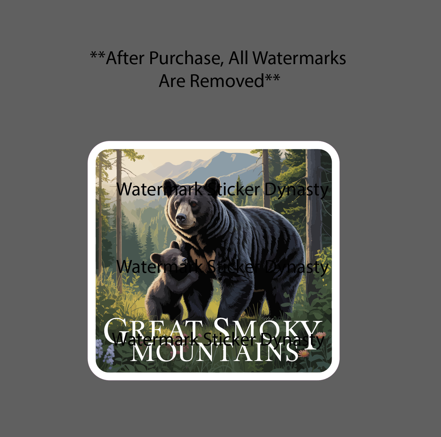 Great Smoky Mountains Sticker Waterproof Decal Travel Black Bears Gift NEW