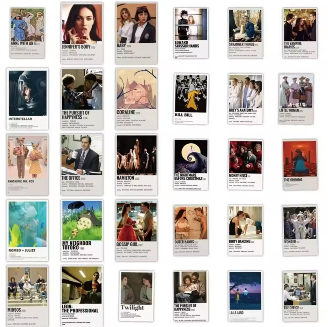 10 PCS Famous Popular Movies Films TV Shows Series Posters Stickers BRAND NEW