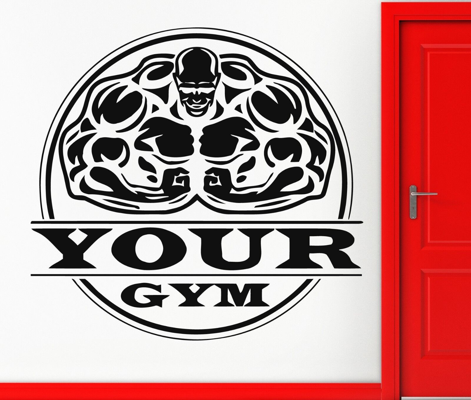 Bodybuilding Gym Iron Sport Weight Decor Wall Vinyl Sticker Put Your Name (z826)
