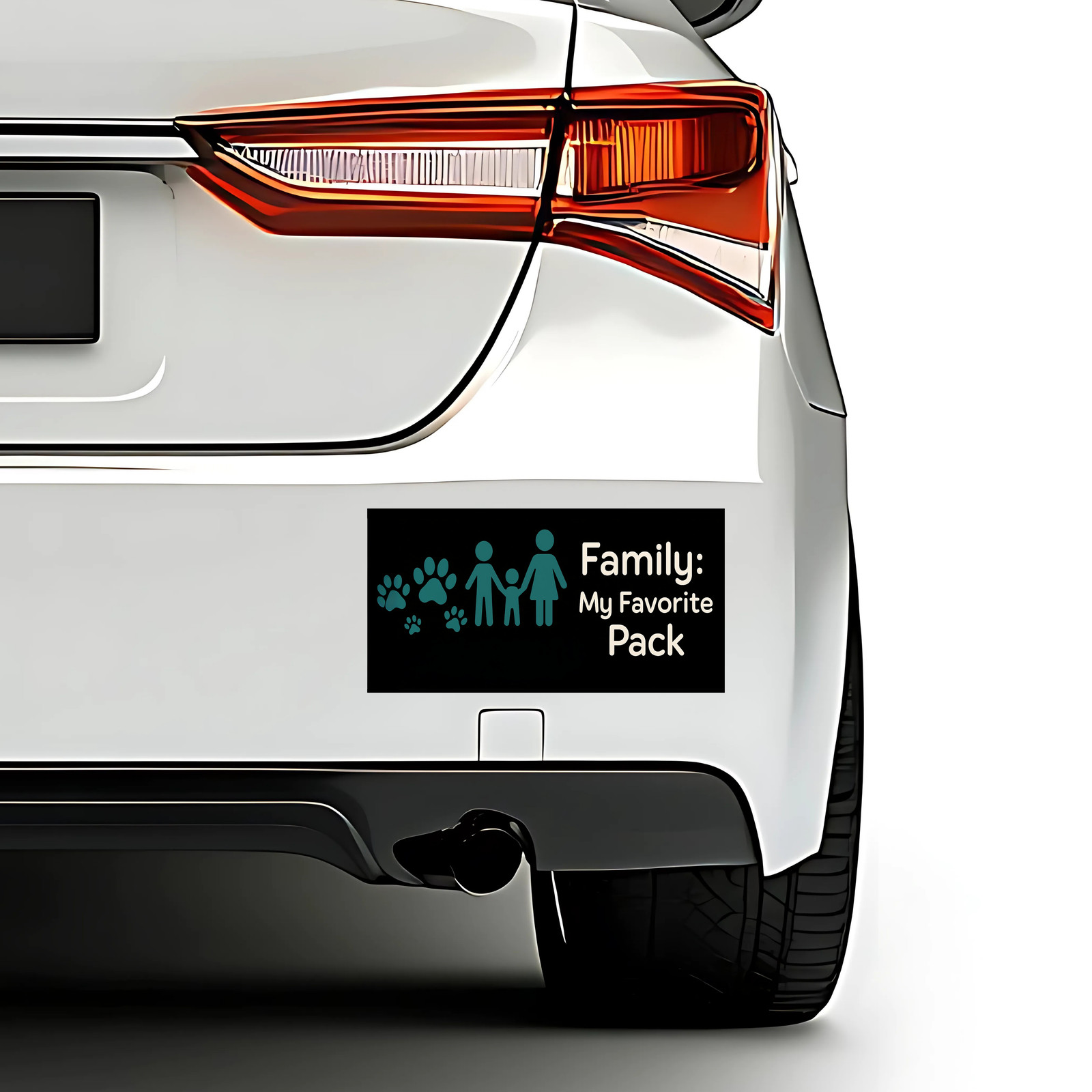 Family: My Favorite Pack 7.5×3.75″ Bumper Sticker | Dog Lover & Family Car Decal