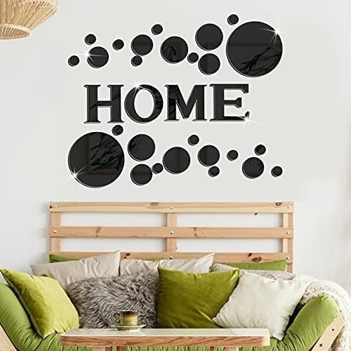 Decorative 3D Removable Acrylic Letter and Circle Wall Decals – Home Style