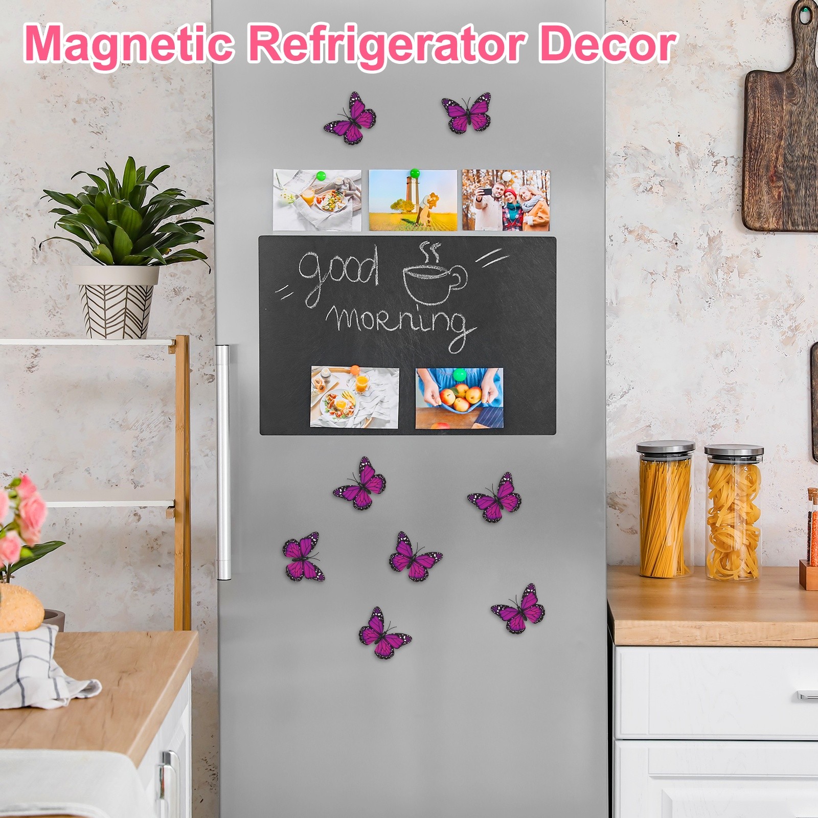 10pcs butterfly stickers 3D 7x5cm purple for walls