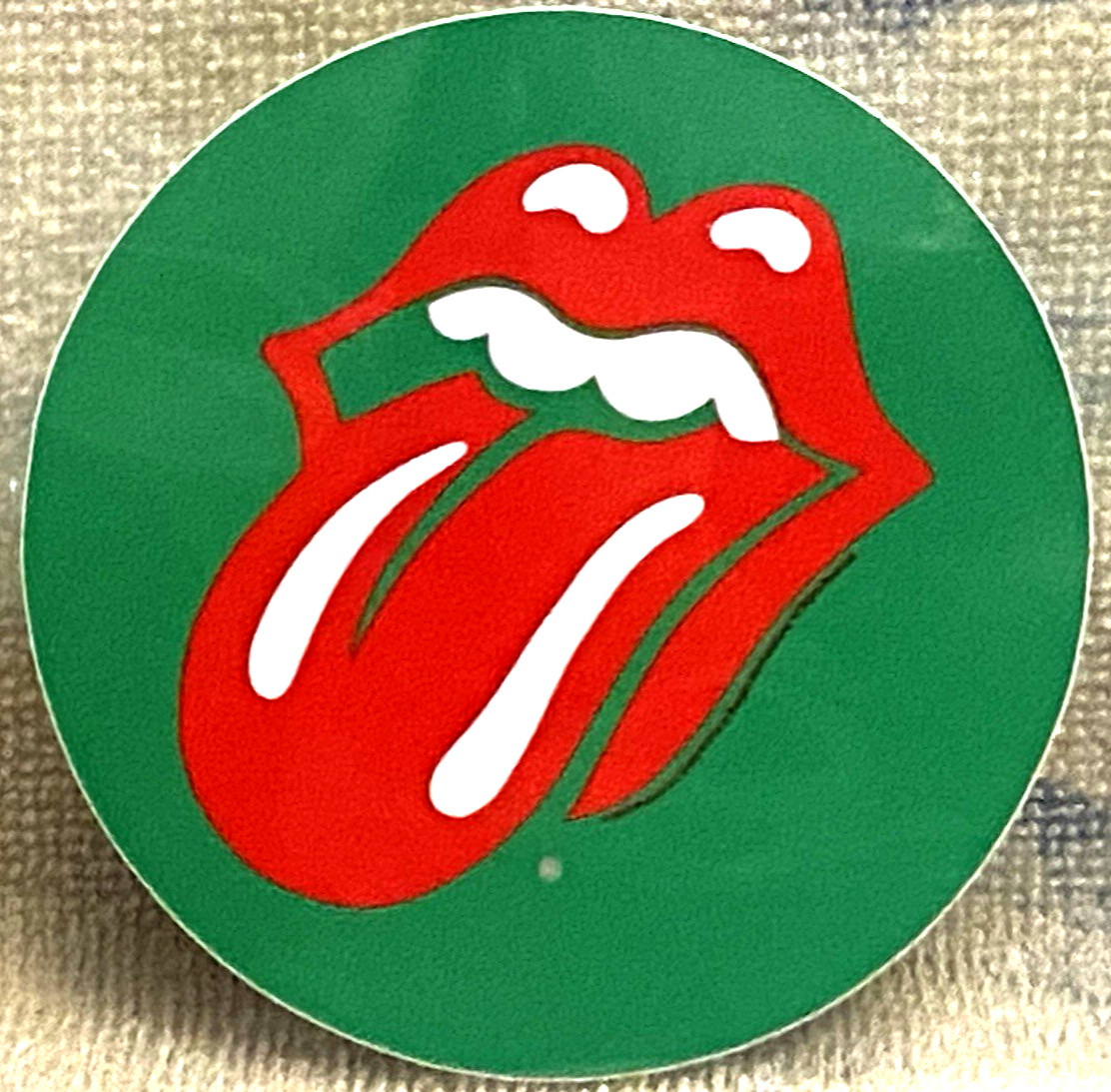 ROLLING STONES Classic Tongue Sticker *NEW* 3″ Round Kelly Green