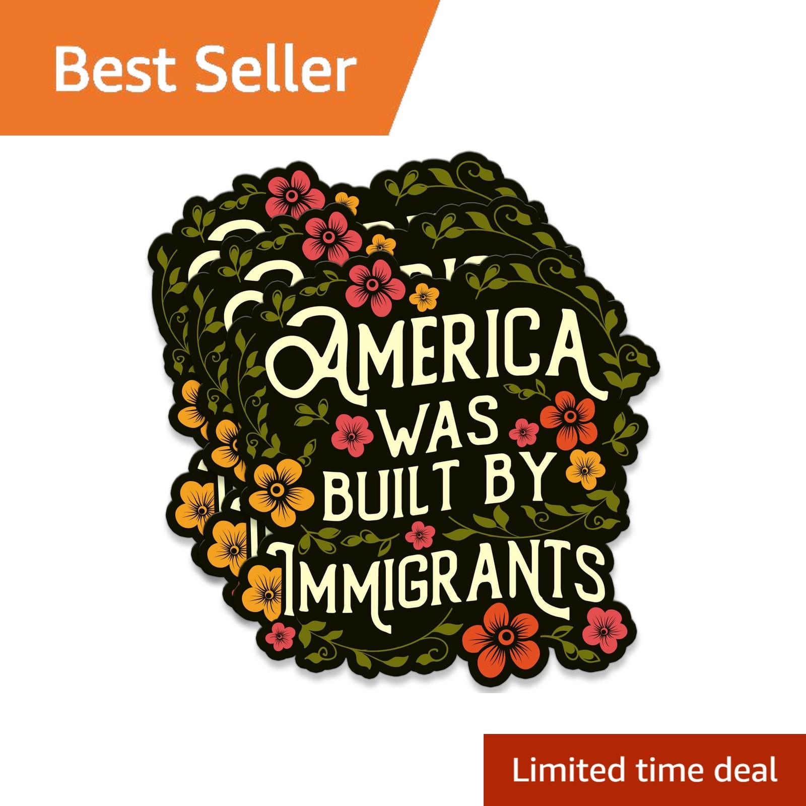BECGIESTICKER 3 Pack Immigrants 3 Inch Vinyl Decals