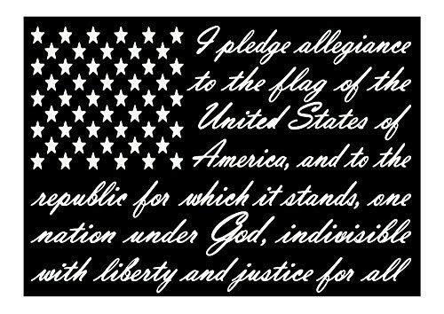 American Flag Pledge of Allegiance Vinyl Truck Window Sticker Decal (7″x10″)