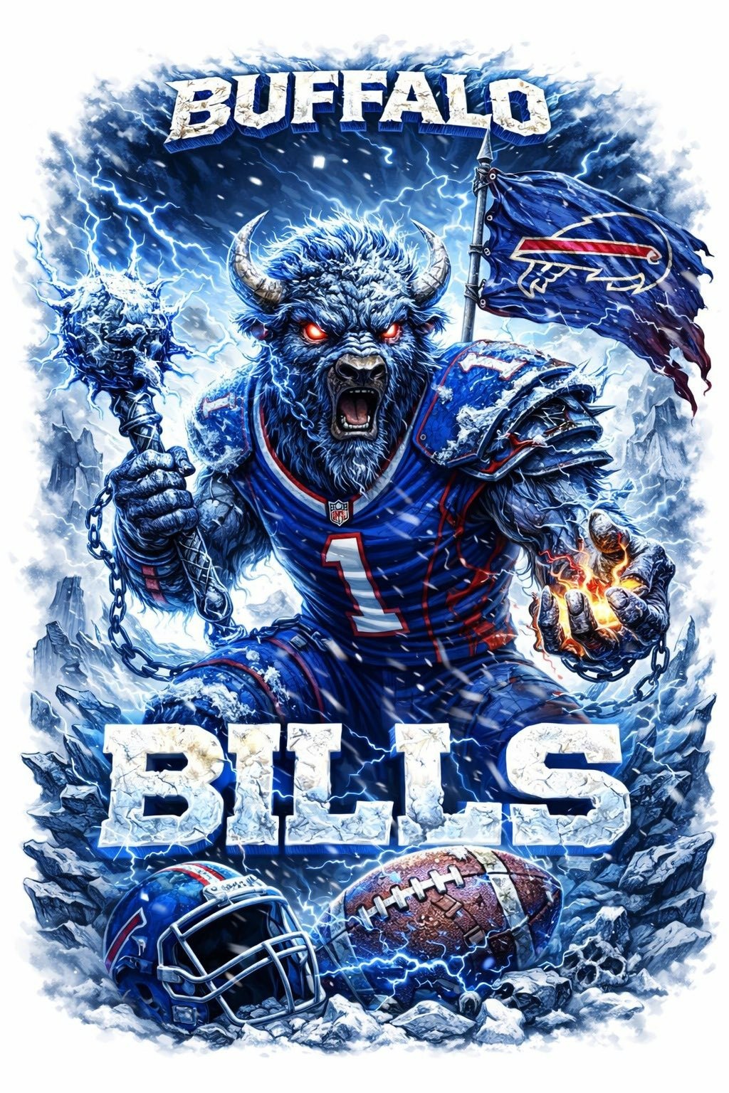 Buffalo Bills Football Sticker decal Laptop Wall Mirror Cup Tumblr Locker