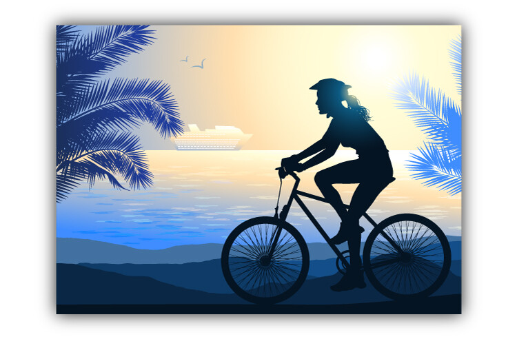 Cycling Girl Car Bumper Sticker Decal