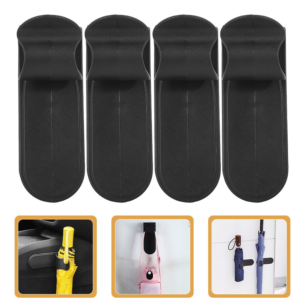 4Pcs Black Plastic Car Umbrella Holder for Trunk Door Organizer and Storage