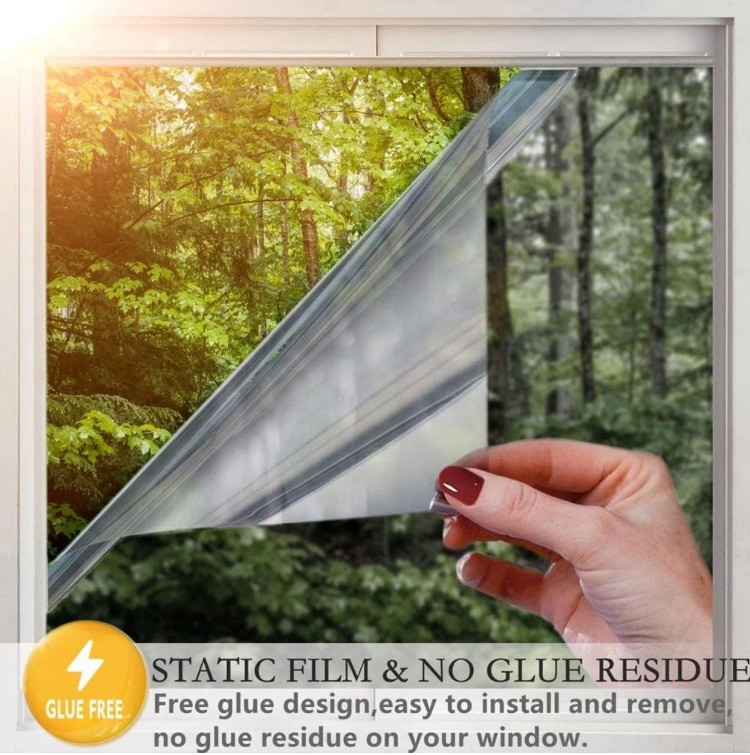 Self-Adhesive Window Tint Daytime Privacy Film Mirror Effect Silver 17.5×78.7”🪟