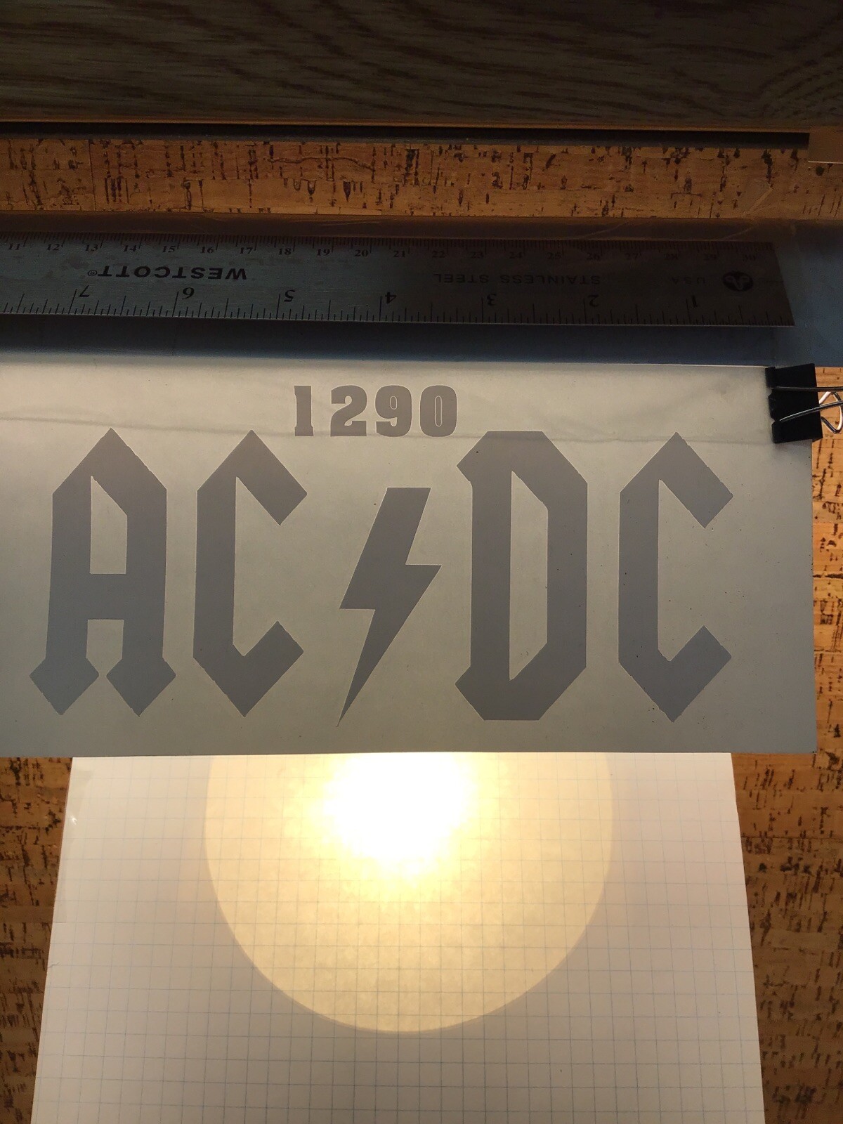 AC DC Band Metal AC⚡️DC BIG 7 Inches – WHITE – Vinyl Sticker Decal – MM4.1290