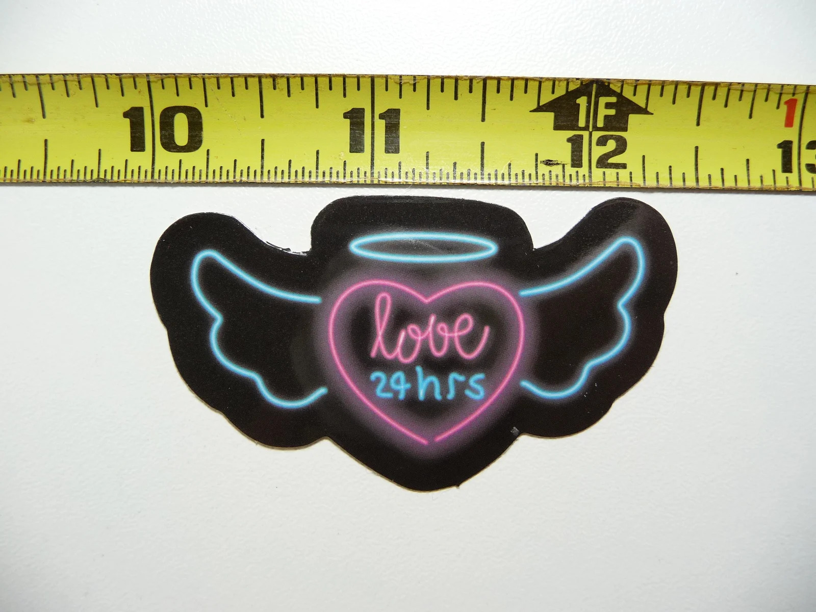 ANGEL WINGS HALO LOVE NEON STYLE SMALL STICKER DECAL COLORFUL FUNNY CELEBRATION