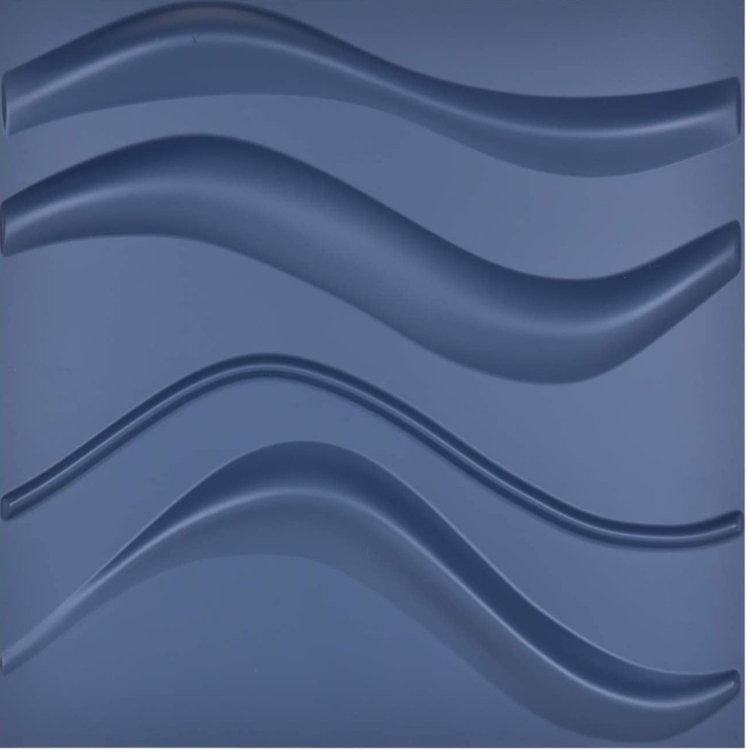 3D Wall Panel Wave Blue PVC Interior Decor 32 Sqft