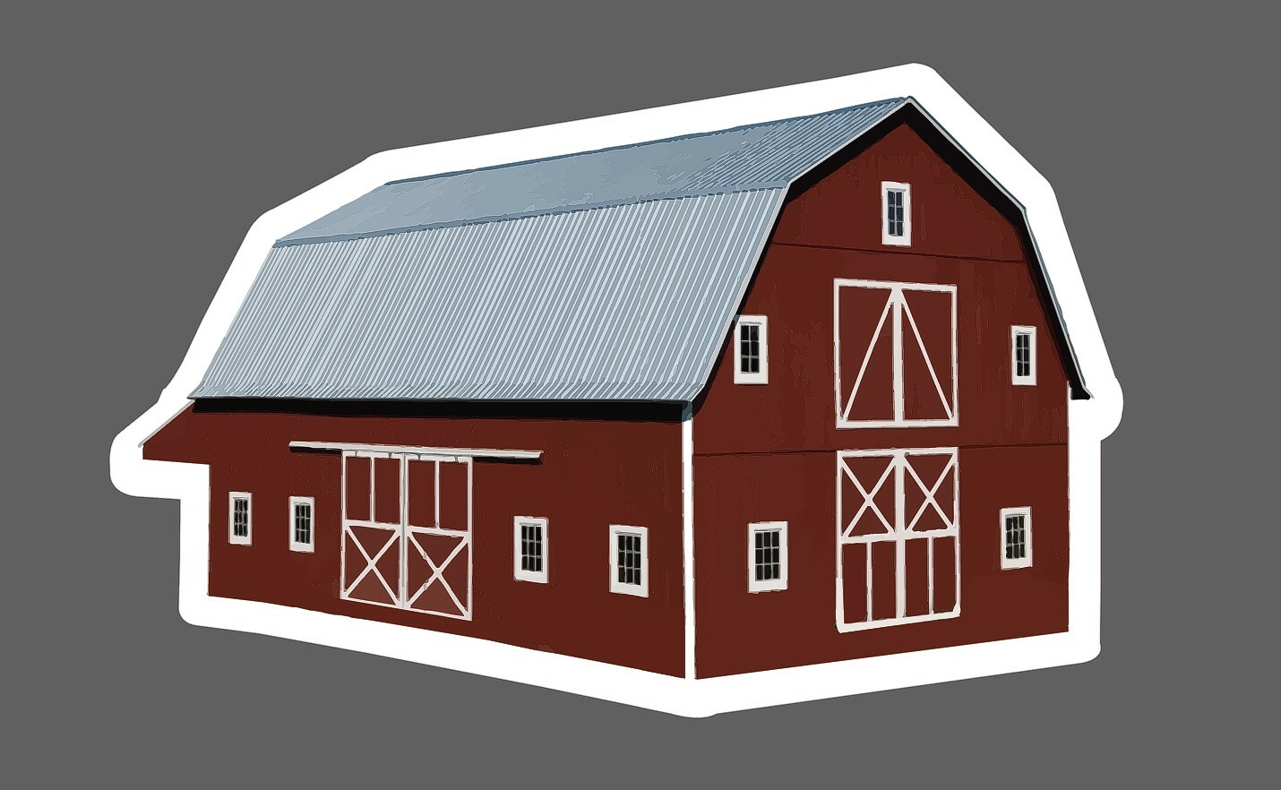 Red Barn Sticker Realistic Waterproof – Buy Any 4 For $1.75 Each Storewide!
