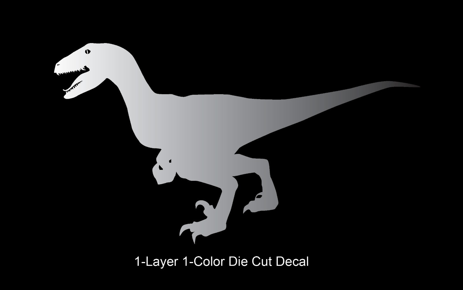 Dinosaur – Walking Velociraptor #5 – Jurassic Period – 4-21″ wide – DieCut Decal